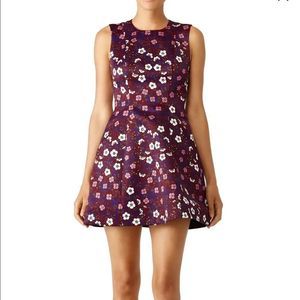 Cynthia Rowley Burgundy Printed Duchess Dress